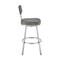 Armen Living Jinab Swivel Counter Stool in Brushed Stainless Steel with Gray Faux Leather 840254335288 - alternate 4